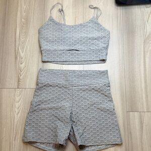 Women's Gray Textured Intimate Set